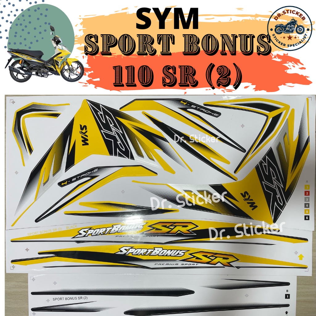 Sym Sport Bonus Sr Stripe Stiker Sticker Sportbonussr Bonussr R Ebonus Body Coverset