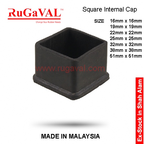 Square Internal Cap,Size Range: 12mm - 51mm,Rubber End Cap,Square ...