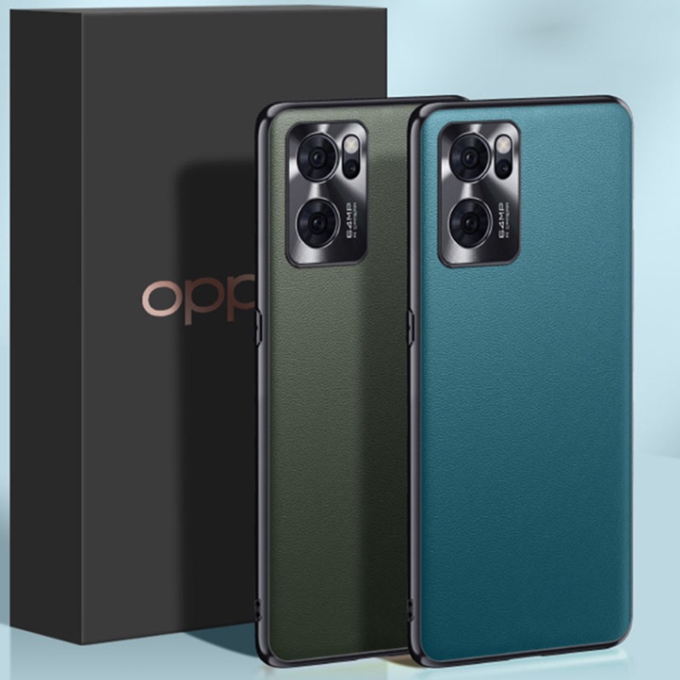 For OPPO Reno 7 / Reno 7 Pro 5G Luxury Shockproof Vegan Leather Texture ...