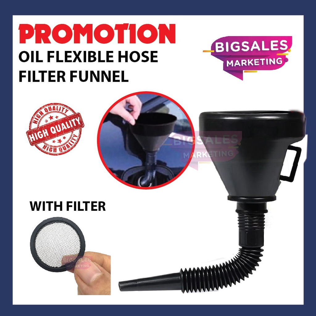 BIGSALES Oil Water Petrol Funnel With Filter Car Funnel Motor Funnel