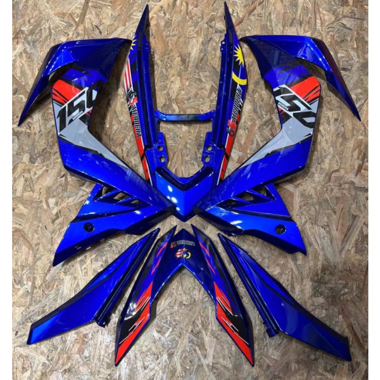 BODY COVER SET RS150 V1/V2 CUSTOM MERDEKA BLUE | Shopee Malaysia