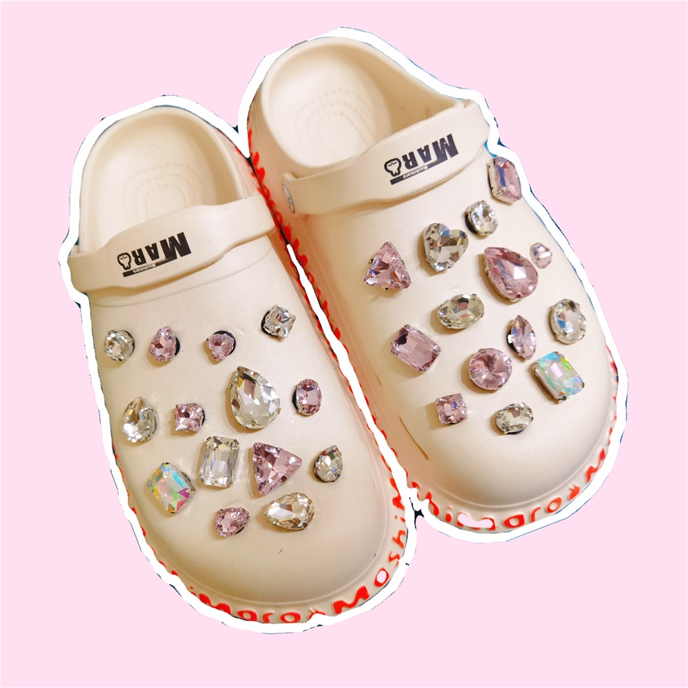 Korean Gemstone Jibbits for Croc Set Purple Crystal Jibitz Croc Charm