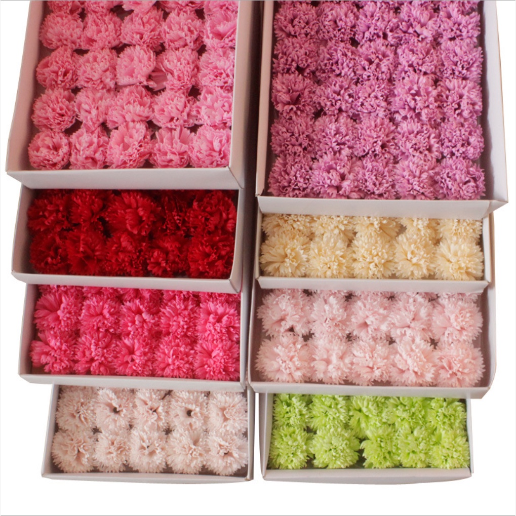 CARNATION Soap Flower Head With Base Bare Head Flower Heads DIY Gift ...