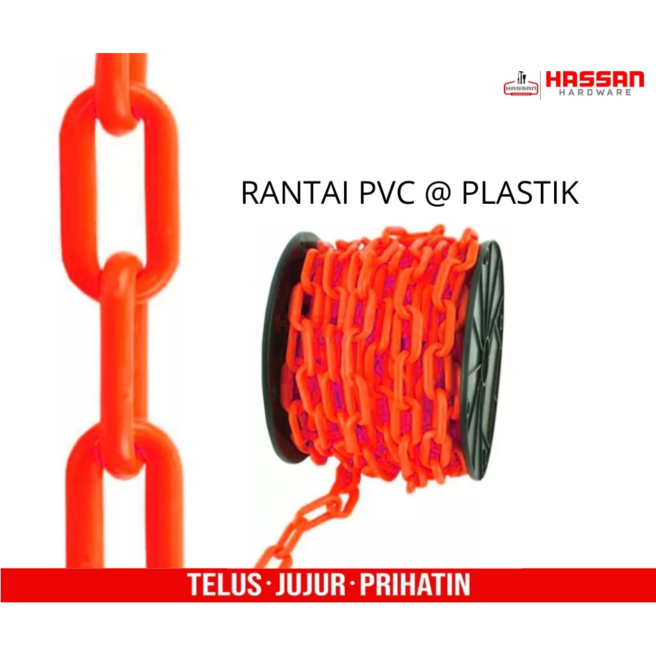 PVC Safety Plastic Chain | PVC Rantai Plastik 6mm x 25Meter | Shopee ...