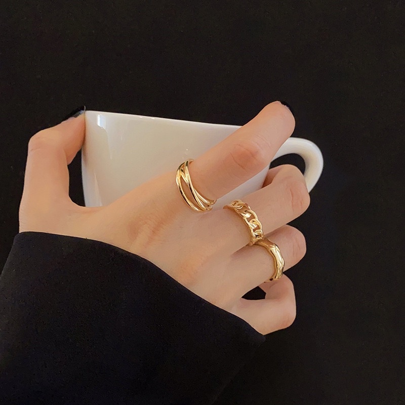 Ready Stock (3 PCS) Korean Adjustable Fashion Rings Set ...
