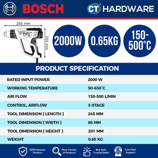  Foto zu BOSCH GHG 20-63 PROFESSIONAL CORDED HEAT GUN / HOT AIR GUN 2000W 