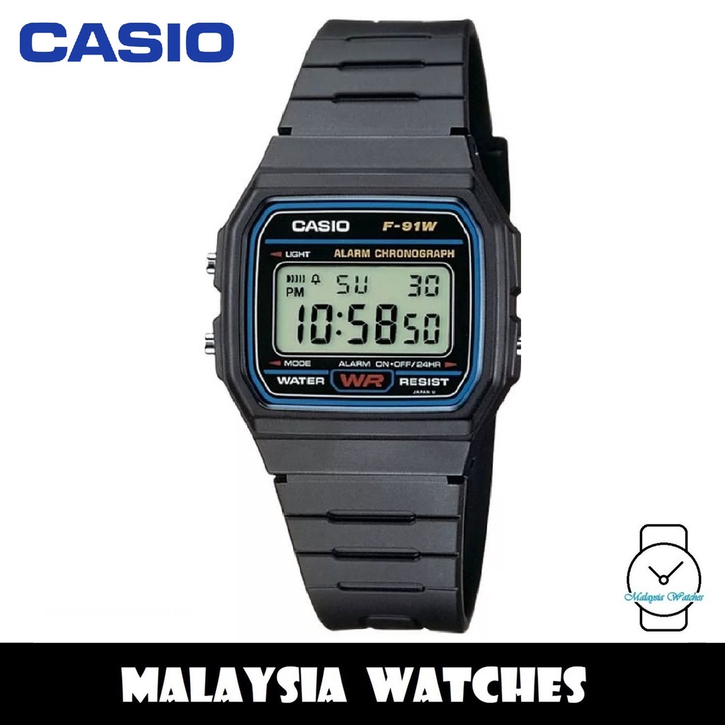 Casio F-91W Classic Resin Strap Digital Waterproof Sport Watch- Black