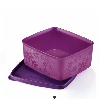 Tupperware Purple Snowflakes Square Round (1) 400ml | Shopee Malaysia
