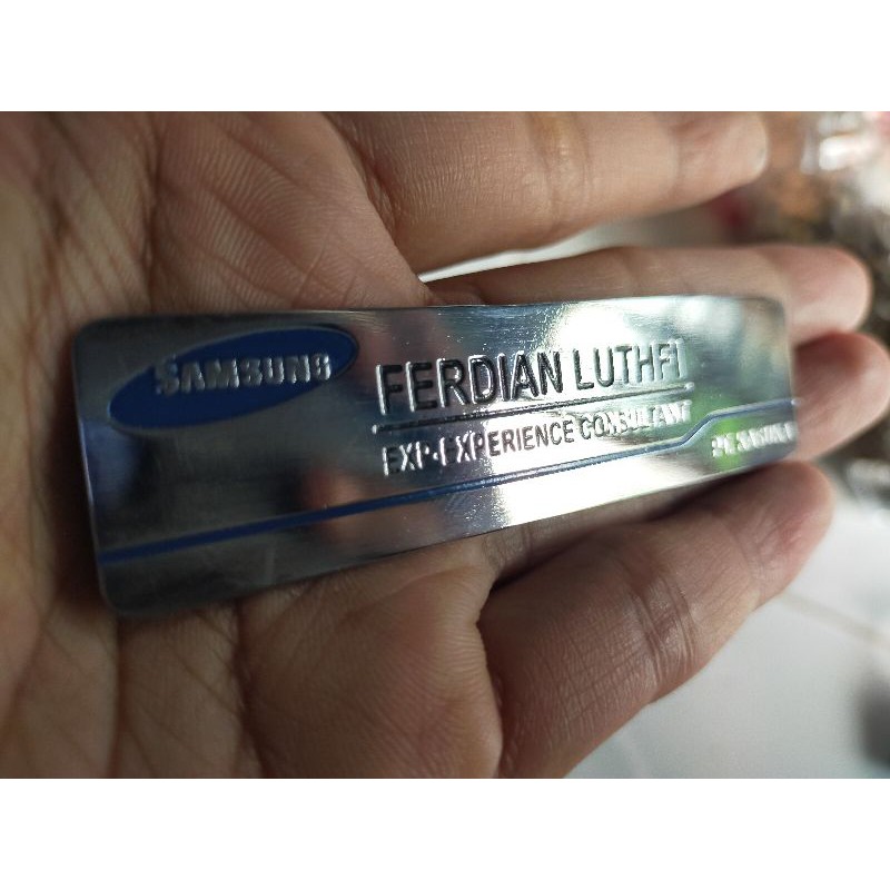 Safety pin engraved name tag / unit chest name (STAINLESS/BRASS ...