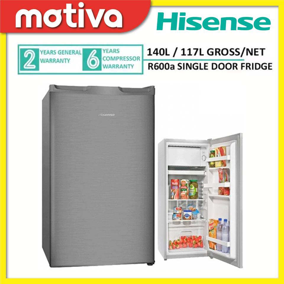 Hisense 140L 1Door Fridge RR156D4AGN Refrigerator Shopee Malaysia