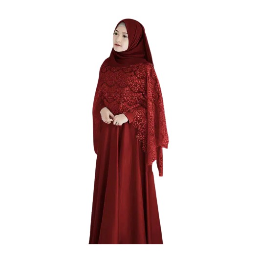 Brukat GAMIS SET BISMILLAH CAPE BRUKAT MAXI DRESS MUSLIM | Shopee Malaysia