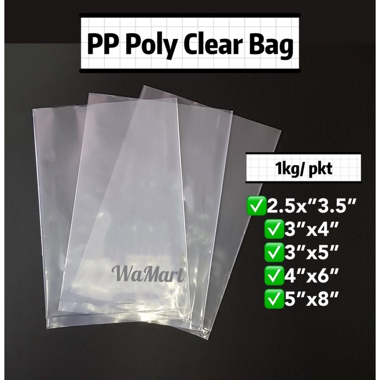 Borong 1kg PP Transparent Clear Plastic Bags plastik beg packaging