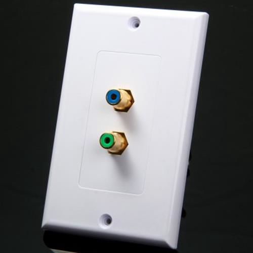 TL - 034 118 MM DOUBLE PORTS RCA AUDIO VIDEO WALL FACE PANEL (WHITE ...
