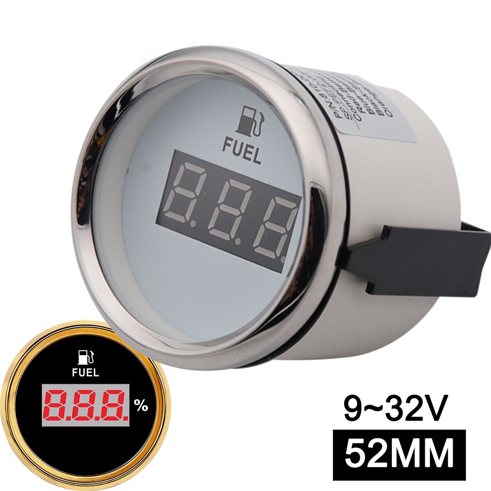 Digital 52mm Fuel Gauge Oil Tank Level Indicator 0190ohm Oil Level