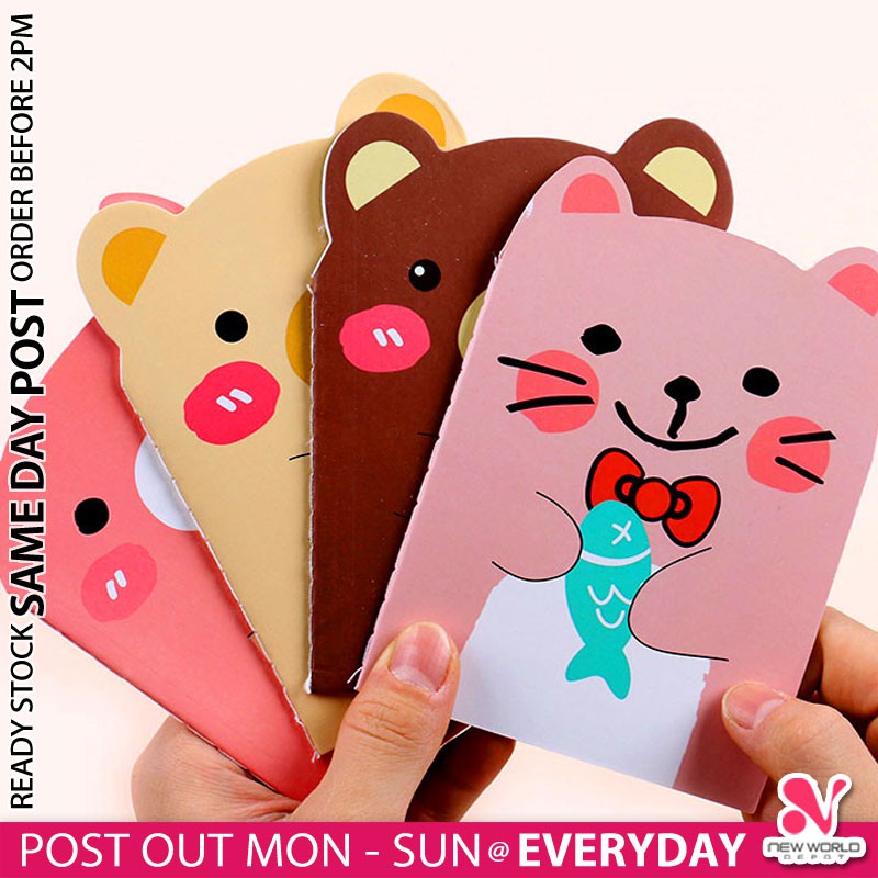 𝟰𝟬 𝗣𝗔𝗚𝗘𝗦 》Cute Cartoon Mini Notebook School Memo Book Student ...