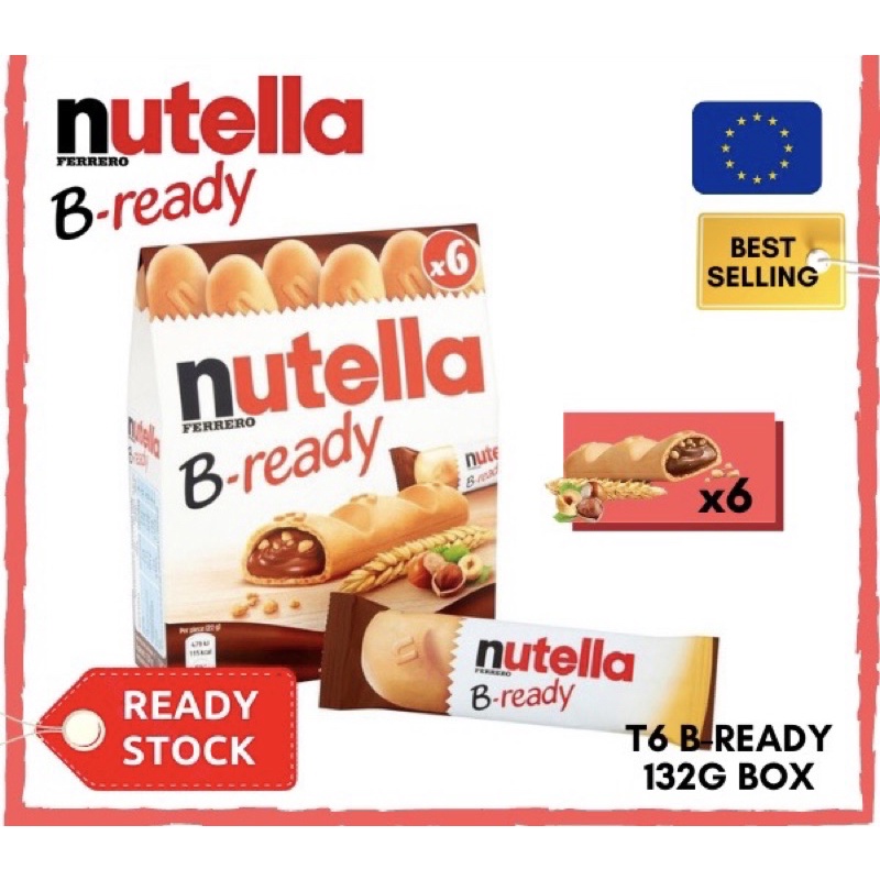 Ferrero Nutella B Ready T6 132g Chocolate 6 Pcs Bready Nutella Import B ...