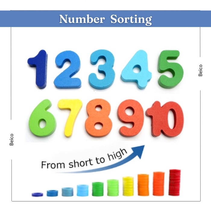 Wooden Number Puzzle Sorting Montessori Toys for Toddlers Shape Sorter ...