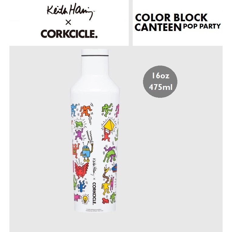 Corkcicle Limited Edition Keith Haring Insulated Bottle, 16 oz / 475 ml