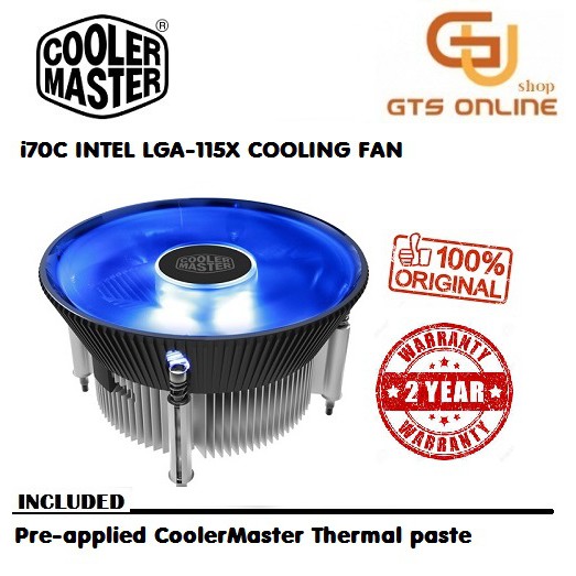 Cooler Master i70C CPU Cooler Blue LED Fan For Intel Socket 1156/1155/1151 /1150 Shopee Malaysia