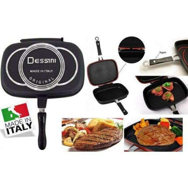 High Quality 36CM Double Sided Foldable Grill Frying Pan BBQ Kuali Panggang  Besar Periuk Pemanggang bbq Pemanggang ajaib