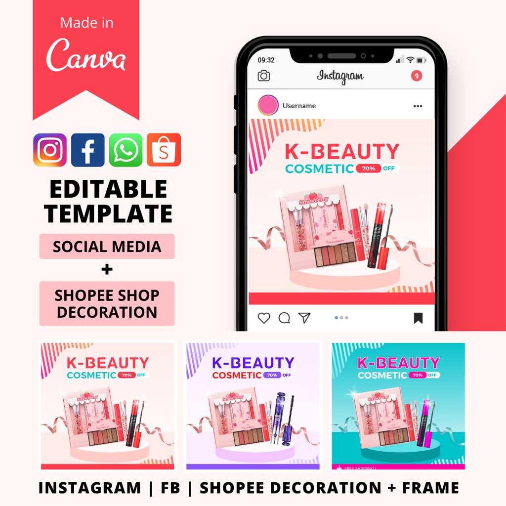 Shopee Shop Decoration , Shopee Frame, Instagram Template. Facebook