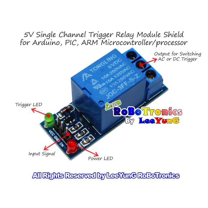 Relay Module for Arduino and Raspberry Pi 5V DC Trigger 