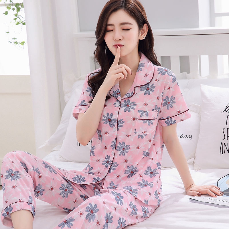 New Promotion] Warm Pyjamas Milk Silk Short Sleeve Pajamas Korean