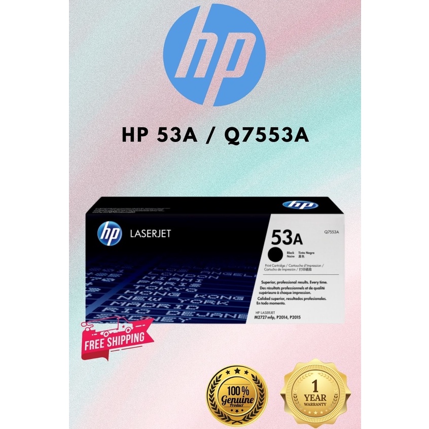 Hp 53aq7553a Black Original Laserjet Toner Cartridge Shopee Malaysia 1590