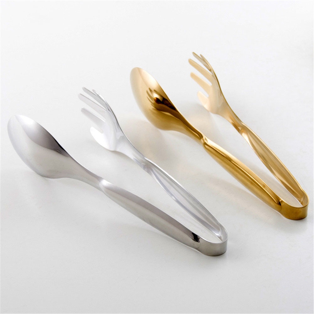 Stainless Steel Salad Tong BBQ Clips Bread Steak Cook Tools Food ...