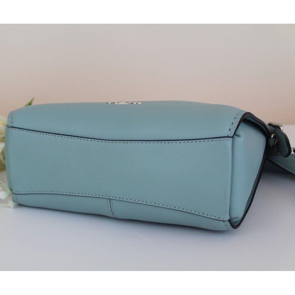 Duffle Shoulder cheapest Small Dufflette Light Turquoise/Silver Leather Cross Body Bag