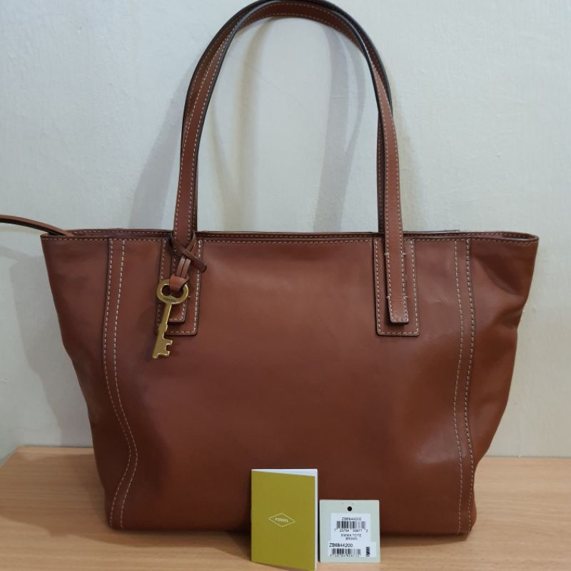 Fossil emma leather discount tote