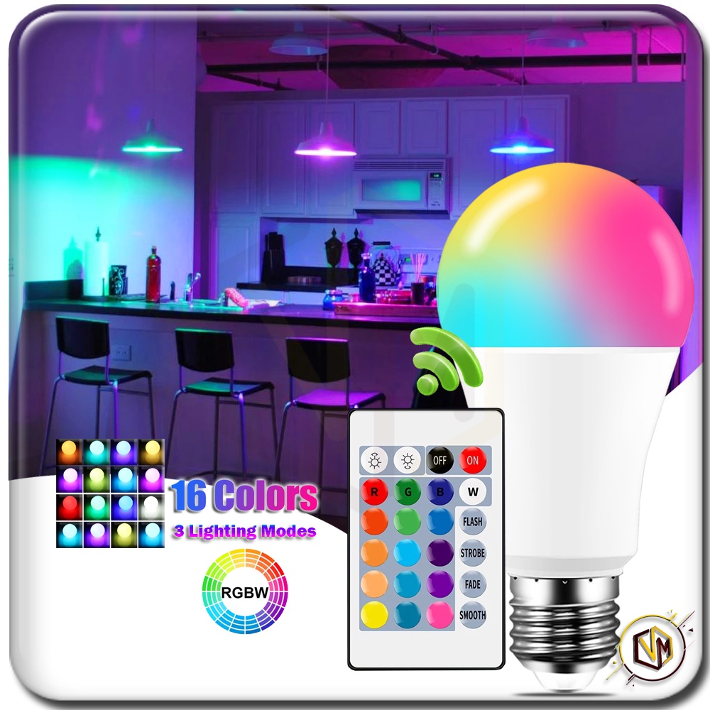 Smart LED Bulb Dimmable Color Changing Colour RGB Magic E27 RGBW Mentol ...