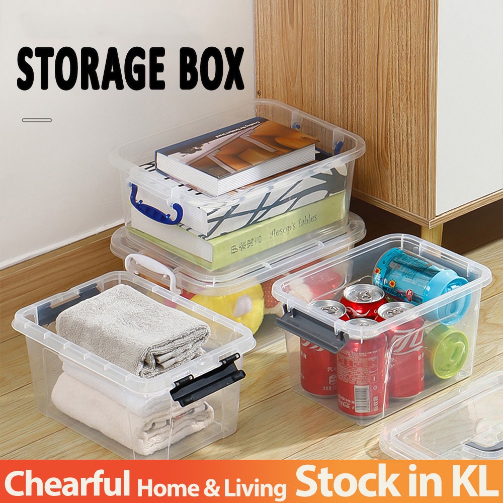 Abbaware Clear Storage Box Transparent Kotak Simpanan Roda Storage 