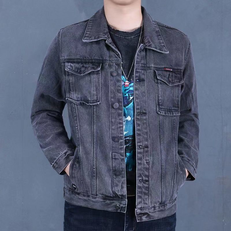 jeket lelaki Big size Men’s Denim Jeket Korean trend tooling jacket Men ...