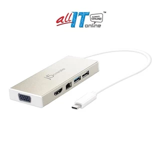 J5Create USB-C Type-C to HDMI 4K / VGA / USB 3.0 / Gigabit Ethernet Mini Dock Converter JCD376