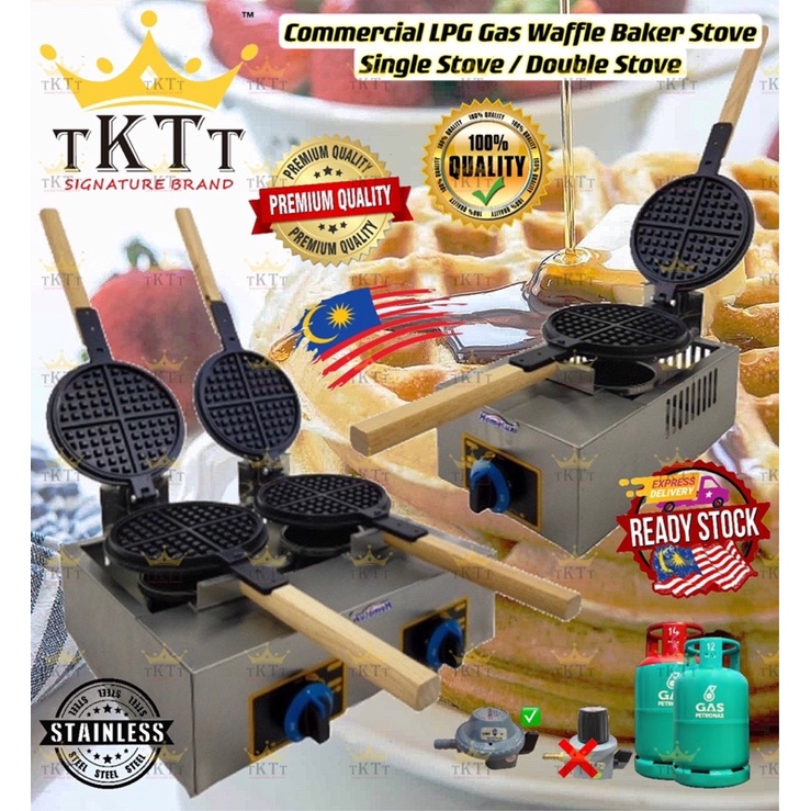 TKTT ™️ Commercial Gas Waffle Baker Stove Portable Waffle Maker Telfon