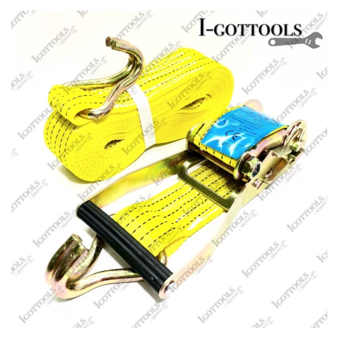 Ratchet Tie Down Strapping belt Rigging strap Hook Emergency Belt