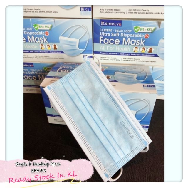 3PLY HEADLOOP MASK 50pcs BFE