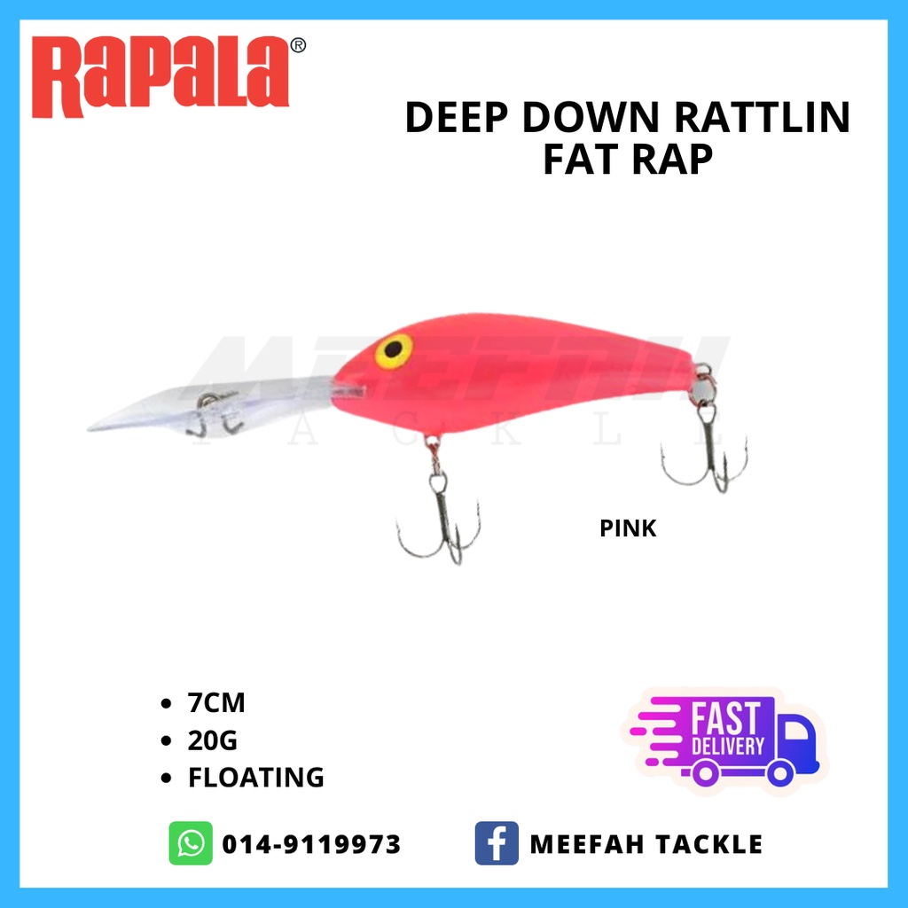 Leurre Flottant Rapala Deep Down Rattling Fat Rap DRFR07/CW, 7cm, 20g - NEUF