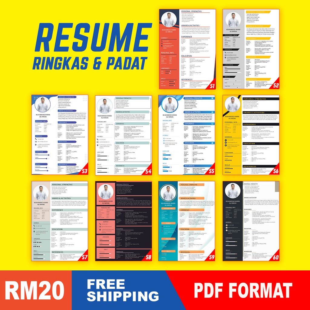 [RESUME] RESUME DENGAN 100 PILIHAN TEMPLATE | Shopee Malaysia