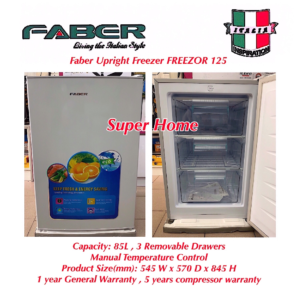 Faber Upright Freezer FREEZOR 125 Transparent Drawers Mini Standing ...