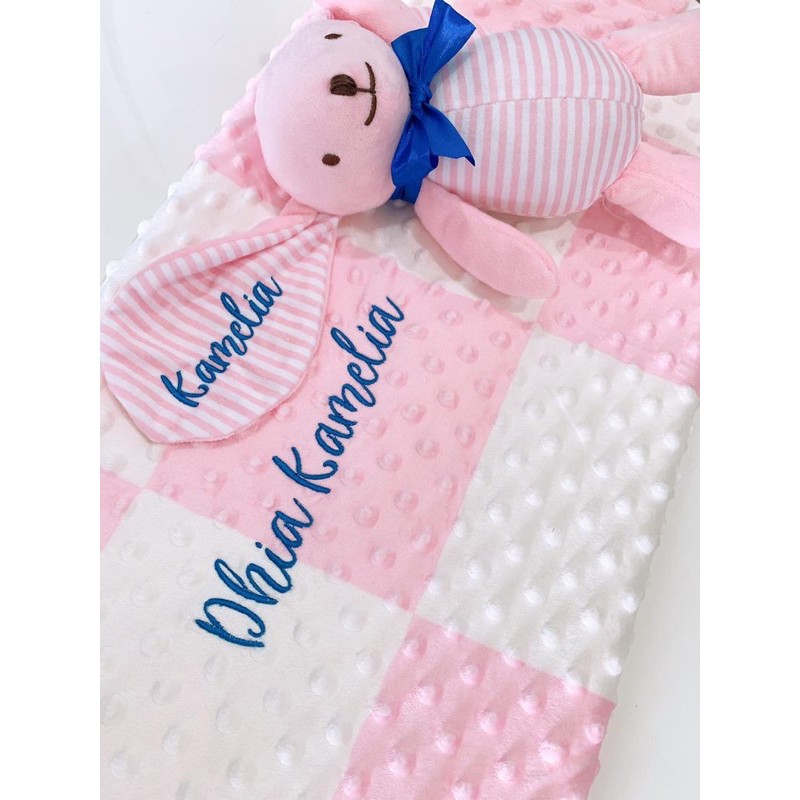 Selimut Minky Fleece Blanket Personalise Sulam Nama Minky Blanket