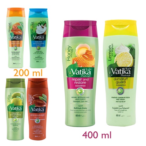 Vatika Naturals Shampoo Argan /Coconut And Castor/Almond & Honey/Olive