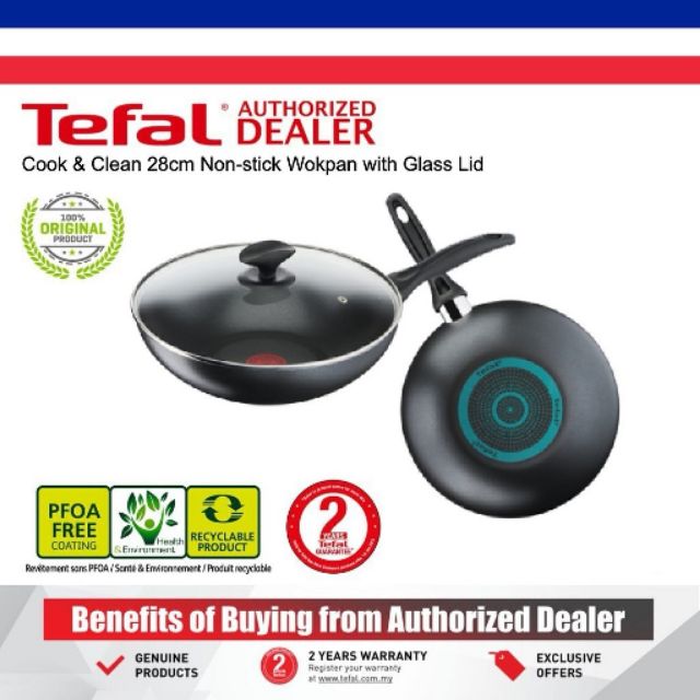 TEFAL B22572 COOK&CLEAN Wokpan with lid 28 cm B2257295