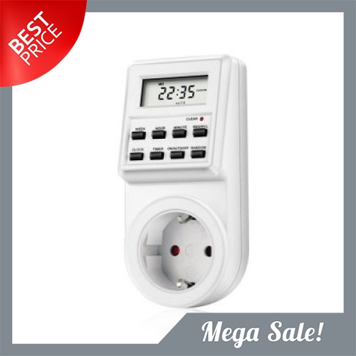 TM03 Digital Timer Socket Plug-in Style Large LCD Display (WHITE ...