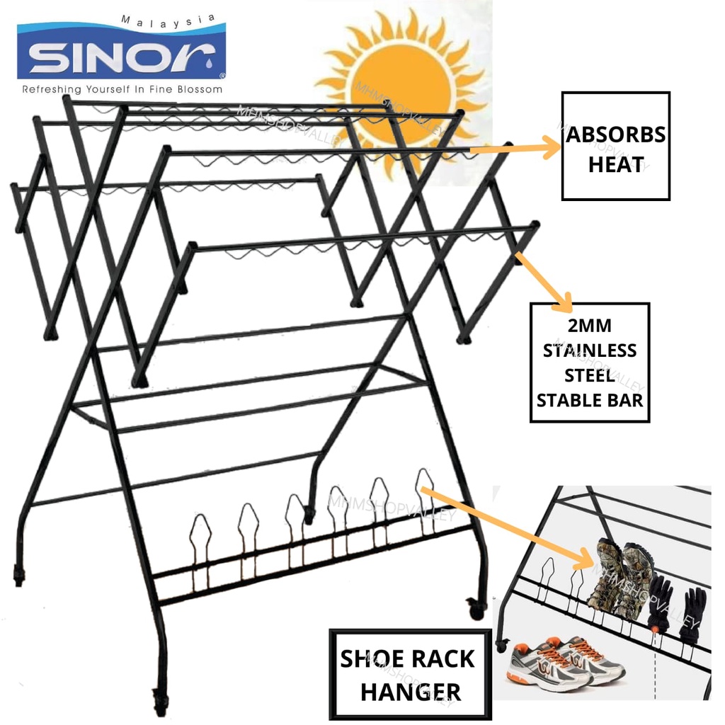 SINOR BF-6250-B PREMIUM BLACK STAINLESS STEEL INDOOR / OUTDOOR FOLDABLE ...