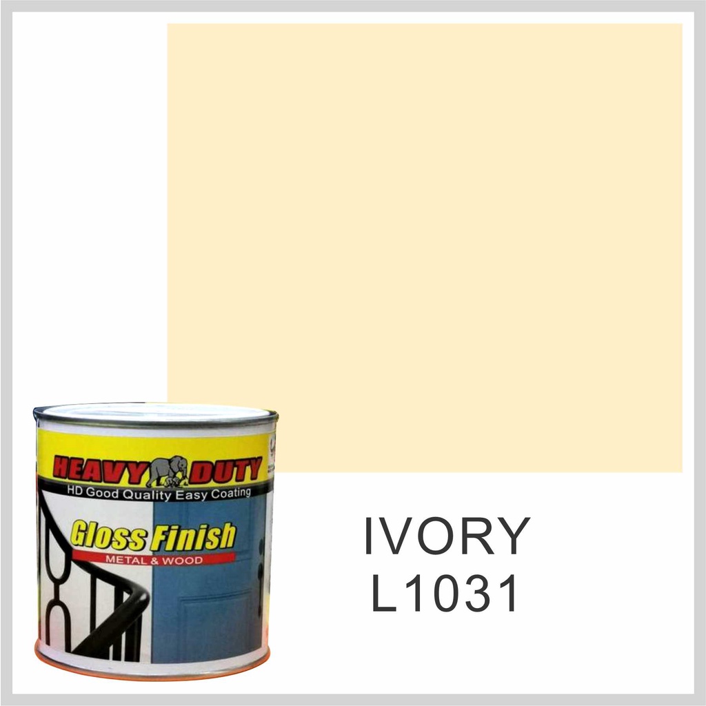 LG1031 IVORY 1L ( 1 LITER ) HEAVY DUTY High Gloss Finish Paint for Wood & Metal ( Fast Dry
