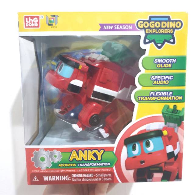 Jouet Robot Transformateur Dinosaure Pompier Gogo Dino Sound ANKY DX – Rouge, Avec Sons