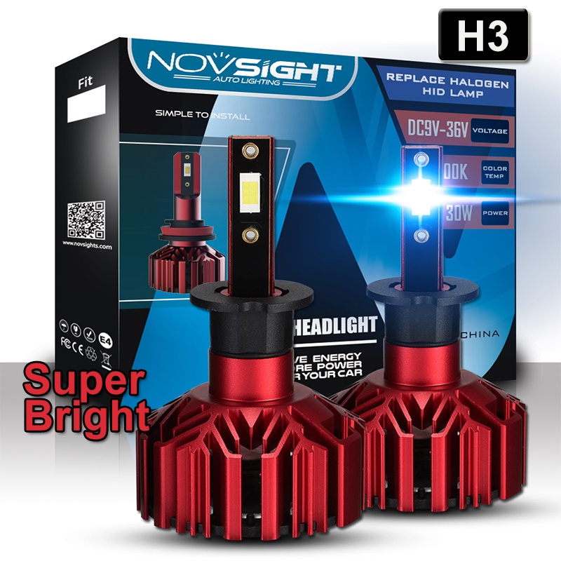 Novsight H3 N11 LED Headlight Car Replace Bulb Kit Bright White 6000K ...