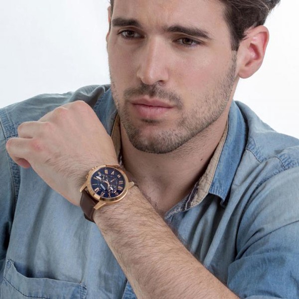 OFFICIAL WARRANTY Fossil Men s FS5068 Chronograph 100 Original Brown Leather Watch FS5068IE 2 Years Fossil Warranty Shopee Malaysia